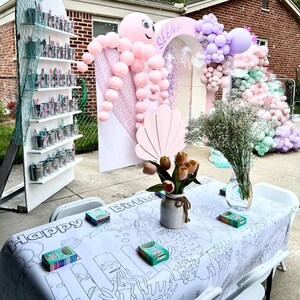 Mermaid Gift for Girls Personalized Party Decor Huge Coloring Tablecloth Mermazing Birthday Decoration Girls Splish Splash Bash Fun Activity