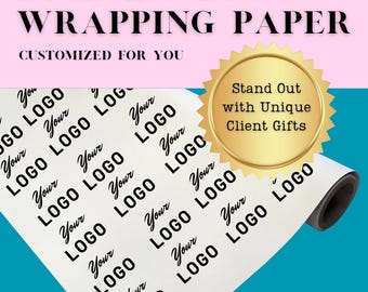 Personalized Business Logo Wrapping Paper: Custom Corporate Gift Wrap