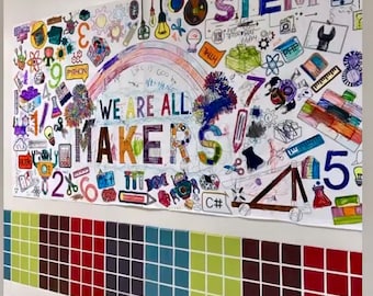 STEM Learning Coloring Tablecloth Kids Class Activity