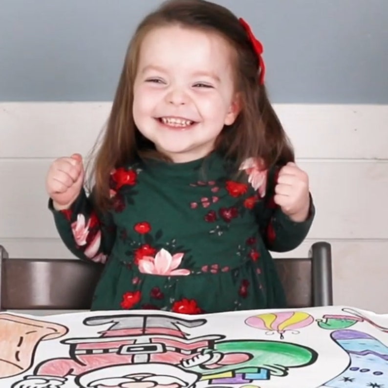 Christmas coloring tablecloth party decoration activity personalized kids gift