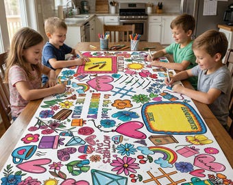Mother's Day Gift Keepsake Coloring Tablecloth