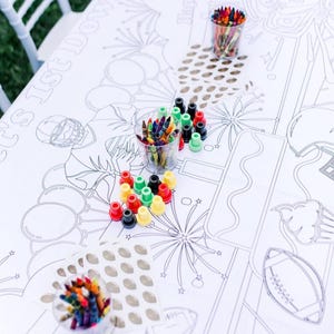 Football Party Coloring Tablecloth Activity Personalized Kids Gift First Down Boys 1st Birthday Decoration Touchdown NFL Game Time Kick Off