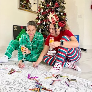 Christmas coloring tablecloth party activity personalized gift coloring for adults