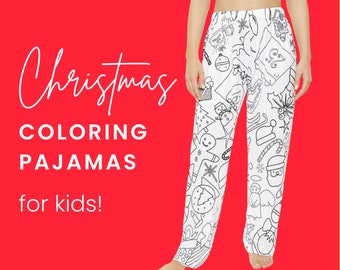 Kids Christmas Coloring Pajama Pants: DIY Holiday PJs