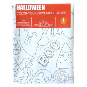 Feuille d'activité de coloriage d'Halloween pour enfants Énorme couverture de table en papier Collage / Classe Party Fun / Boo Basket Gift image 3