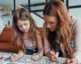 Positive Affirmations Coloring Sheet: Giant Kids Confidence Builder (Digital Download)