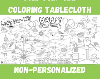 Happy Birthday Coloring Tablecloth