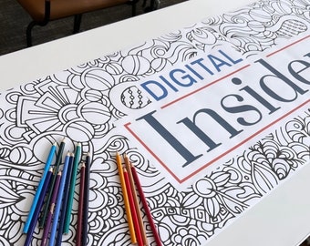 Corporate Event Coloring Runner Personalized Company Logo Activity for Creative Adults