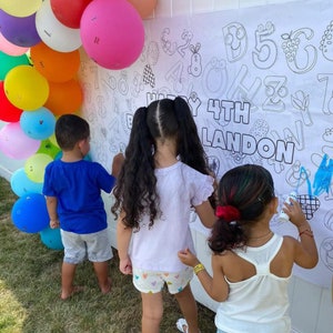 Mantel personalizado para colorear para niños en edad preescolar Educación temprana Alfabeto y números Actividad Banner ABC 123 PreK Homeschool Fun Learning