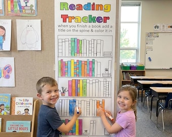 Classroom Reading Tracker Book Lover Coloring Poster Activity