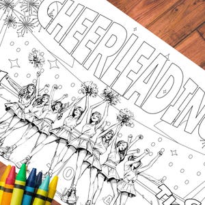 Personalisierte Cheerleader-Färbungstischdecke: Geburtstagsfeieraktivität