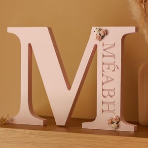 Personalised baby name gift- engraved wooden letter- girls nursery decor image 9