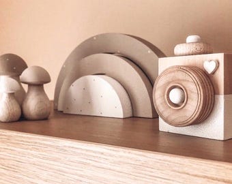 Neutral Nursery Decor - Gender Neutral Baby Gift - Baby Shower Gift - New Baby -Wooden Baby Toys