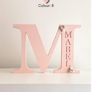 Personalised baby name gift- engraved wooden letter- girls nursery decor image 3