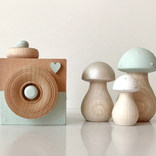Wooden Nursery Decor Set Mint Kids Room Wooden Camera & Etsy