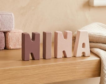 Baby name sign, personalised nursery decor, custom girls room shelf accessories