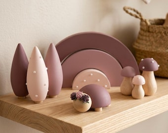 Woodland Shelf Styling Set, Storybook Children’s Room Decor, Girls Bedroom Shelf Fillers