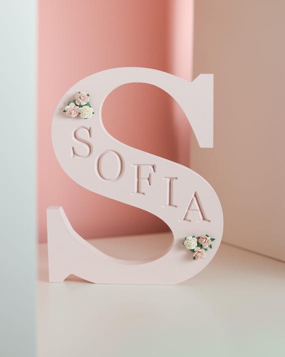 personalised baby name gift- engraved wooden letter- girls nursery decor