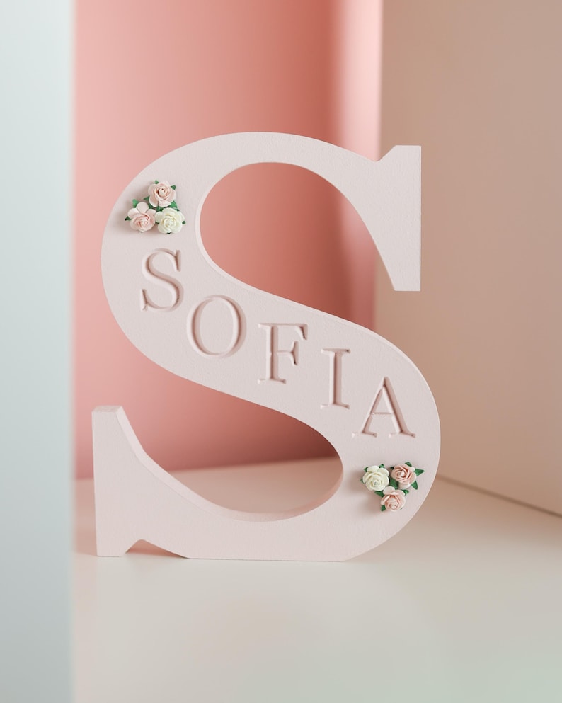 personalised Name Initial - Wooden letter with the name “SOFIA”