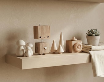 Neutral Nursery Accessories / Wooden Baby Room Shelf Decor - New Baby Gift