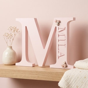 Wooden nursery shelf decor