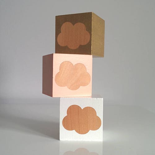 Wooden Baby Blocks Toddler Toys Imaginative Play Pink & Etsy