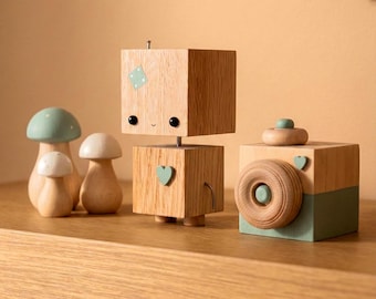 Sage Green Nursery Decor Set - Wooden Shelf Accessories - Baby Boy Room - New Baby Gift