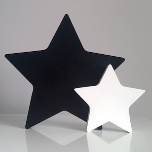 Black And White Nursery Decor - Monochrome Home - Wooden Stars - Modern Kids Room