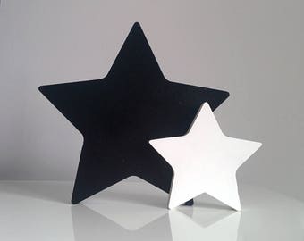 Black And White Nursery Decor - Monochrome Home - Wooden Stars - Modern Kids Room