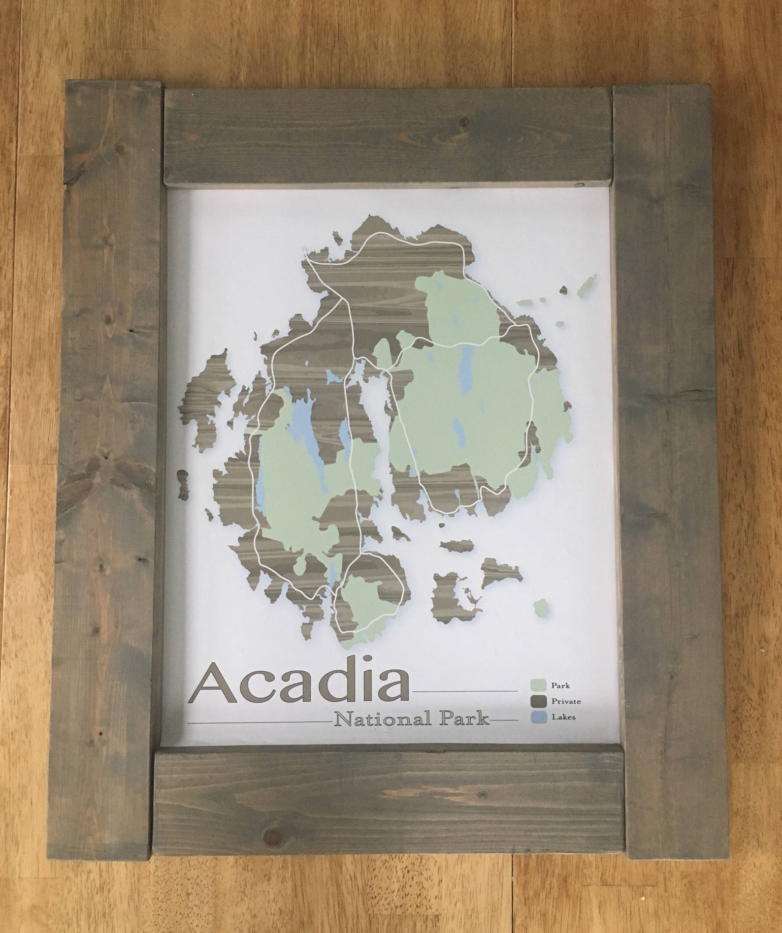 Acadia National Park Map, National Park Map, National Park Poster ...