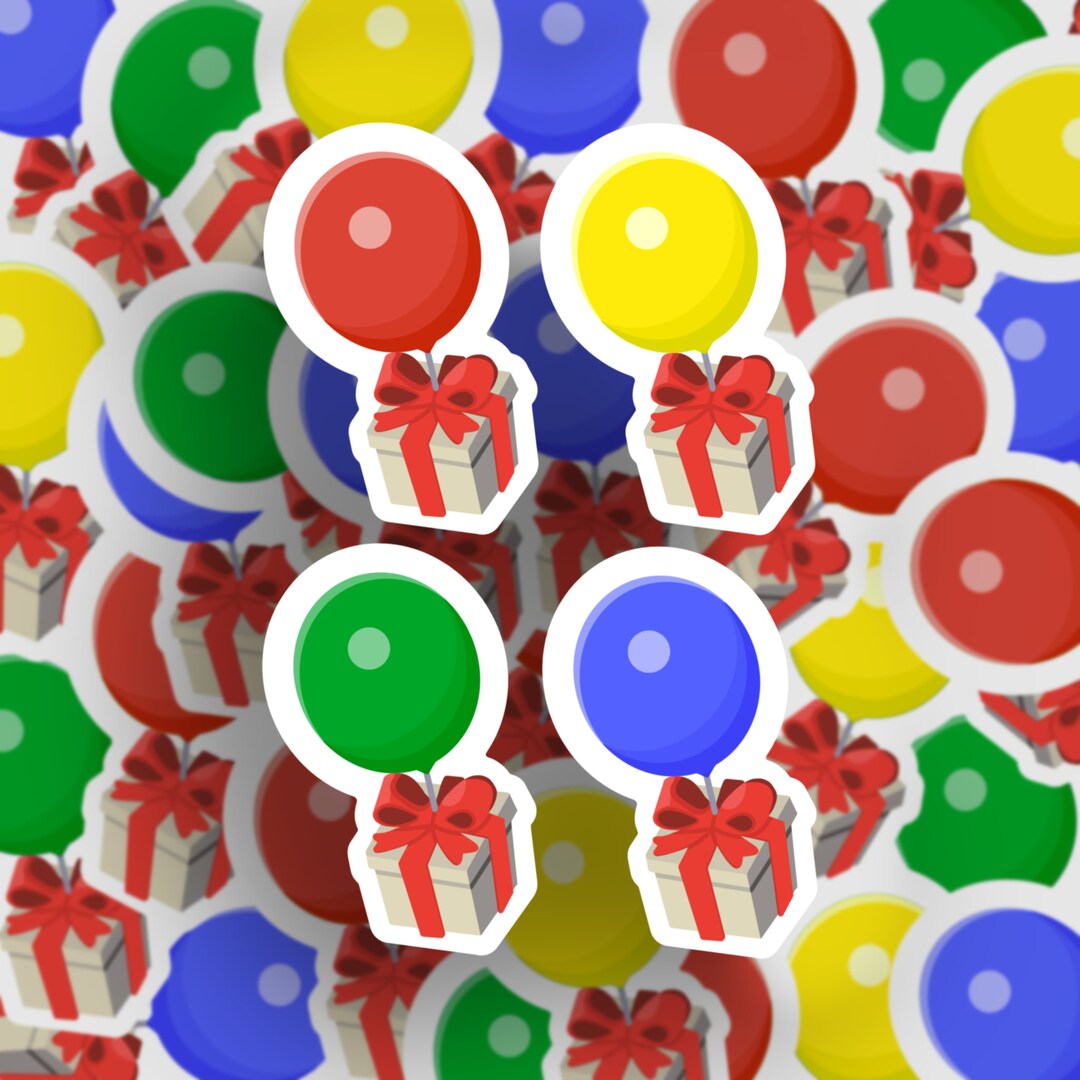 Balloon Present Stickers ACNH Balloon Presents ACNH Etsy