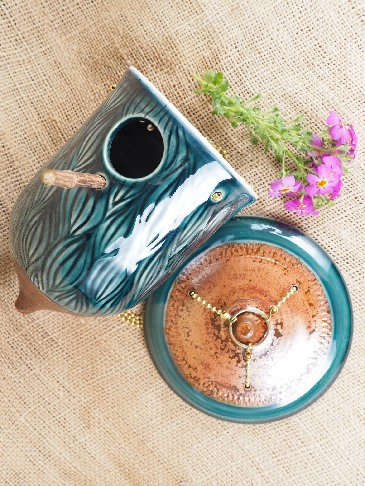 Hand-carved Pottery Birdhouse, Whispering Pines Estate - Etsy