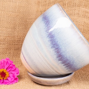 Watercolor handmade planter and saucer