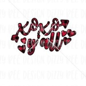 Transfert par Sublimation de la Saint-Valentin | Prêt à appuyer le transfert par Sublimation | XOXO Sublimation Design | xoxo yall | Saint-Valentin à carreaux de Buffalo