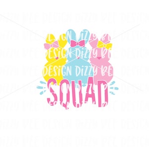 Transferencia de sublimación de Pascua, Transferencia de sublimación lista para presionar, Escuadrón de Pascua, Diseño de sublimación de Pascua de niñas, Chicas de escuadrón de conejitos, Primas