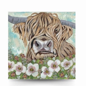 Farmhouse wall decor| highland cow| Highland print| farm animal| cow art