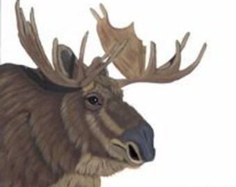 Woodland wall art moose| wildlife art| moose art| Jasper