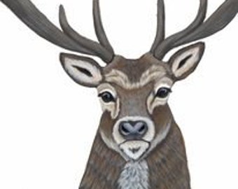 Deer art print| woodland art| cabin art| deer print |Magnus