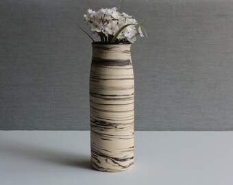 Handmade EARTH Tall Ceramic vase,  Flower vase, Single flower vase, Handmade vase,  Modern pottery, Marbled, Rustic, Gift for Mom