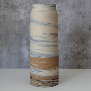 Handmade Ceramic Tall Flower Vase, Earth meets Sky Vase