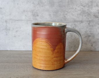 Sunset Inspired Handmade Soda Fired Mug - 14 oz Ceramic Coffee Mug