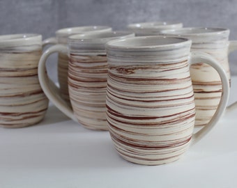Coffee Lover Handmade Mug, Handmade Mug, Gift for Her/Him, 16 oz Coffee Tea mug, White Modern Rustic Mug, Gift for Mom