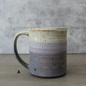 Handmade Ceramic Coffee Mug: Lavender Purple Stoneware, 14 oz