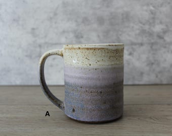 Handmade Ceramic Coffee Mug: Lavender Purple Stoneware, 14 oz