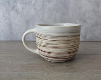 Handmade Ceramic Earth Latte Cappuccino Mug, 12 oz