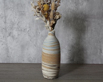 Small Marbled Handmade Ceramic Flower BudVase