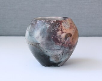 Handmade Pit Fired Ceramic Vase  - Wedding Gift - Handmade Pottery - Small Clay Vase - Modern Flower Pot- Home Decor, Gift for Mom