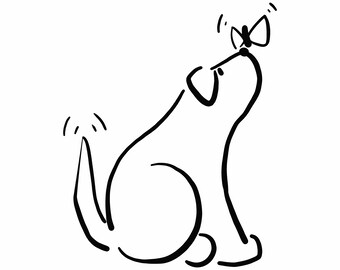 新しい友達、犬と蝶のプリントポートレート、すぐにダウンロードして印刷可能