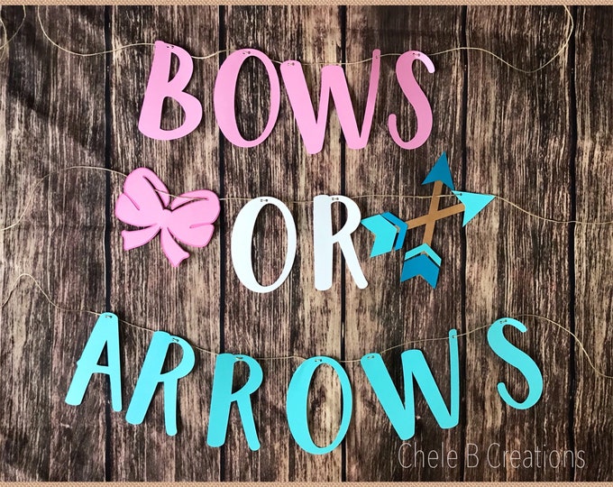 Bows or Arrows Gender Reveal Party Decoration Banner Etsy