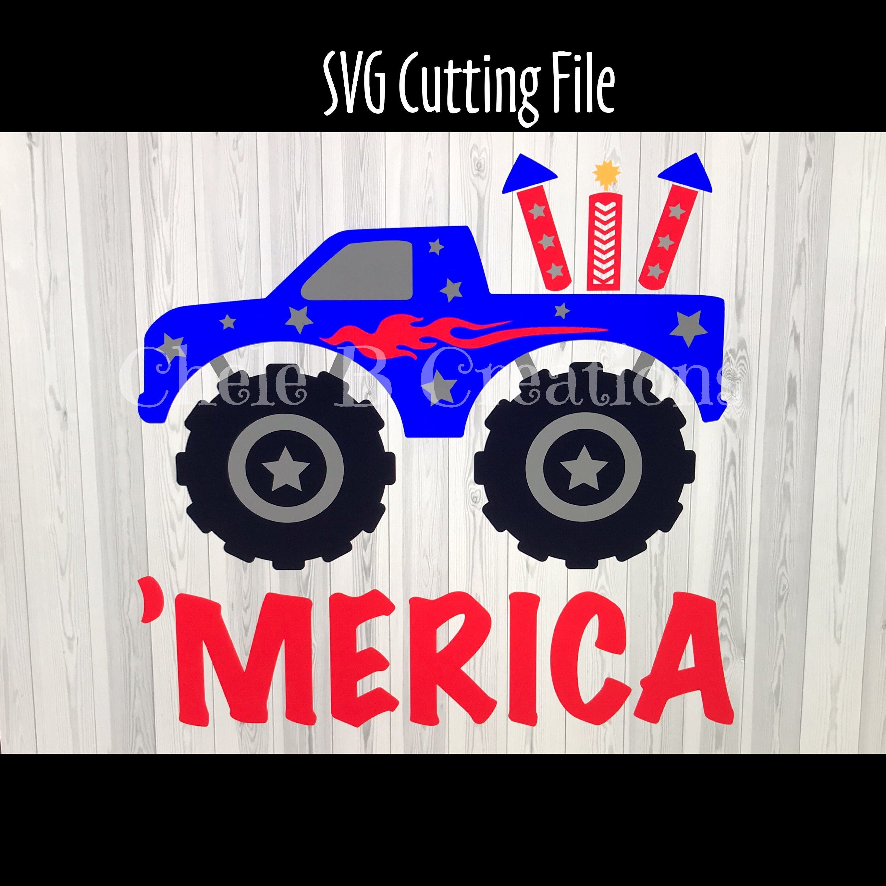 Download Patriotic monster truck SVG memorial day truck SVG 4th of ...